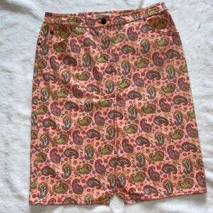 Etro Milano- Pink Paisley Print Skirt